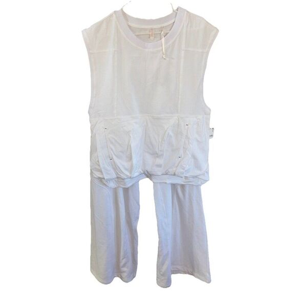 Free People Movement Street Style Two Piece Set White M New Cotton Blend Pockets - Picture 2 of 16